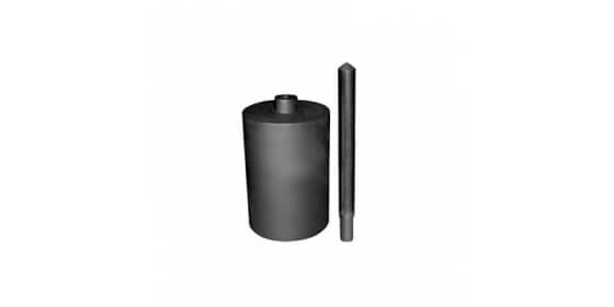 Graphite casting crucible and stopper for DVC