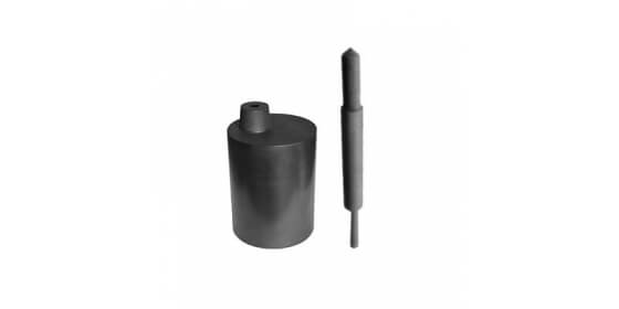 Graphite casting crucible and stopper for Galloni/VCM