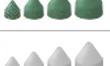Plastic abrasive stone- cone green